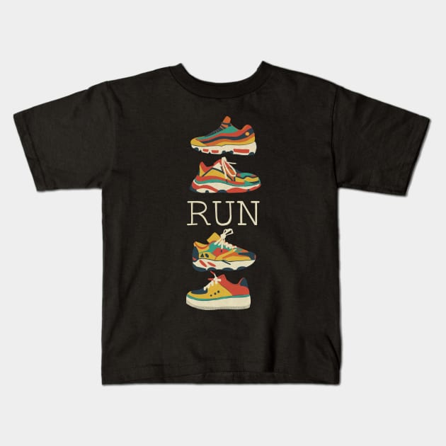 Sneakers run print Kids T-Shirt by lusam